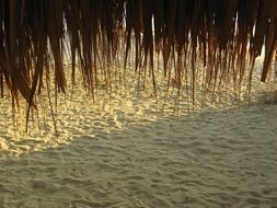 texture straw hut beach sea sun