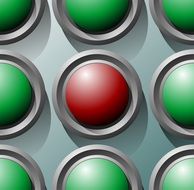 green and one red buttons circles icon symbol