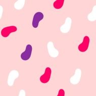 colored funny footprints on pink background