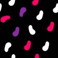 Colorful colored funny footprints on dark background