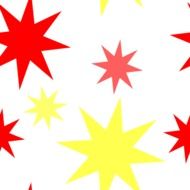 colored funny stars on white background