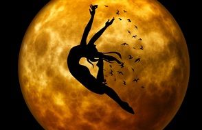 clipart of the moonlight and woman silhouette