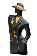 black porcelain sculpture of woman