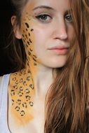 leopard print on a girl's body