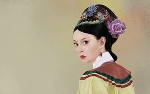 original woman dressed in a chineese national costume