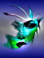 beautiful female face as an abstraction