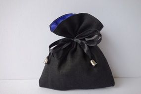 black bag with cosmetics