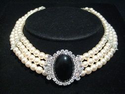 black stone pearl necklace