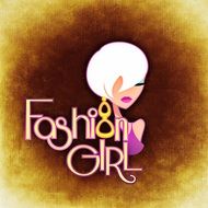 drawn fashion girl on a yellow background