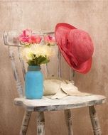 vintage hat and flowers