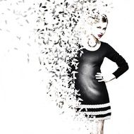 silhouette of a model in a dress