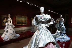 mannequins in luxurious dresses