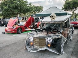 classic car in halloween