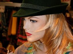 mannequin of woman in hat