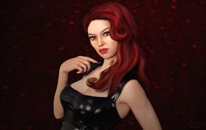 female portrait as a 3d drawing