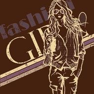 fashion girl poster drawing