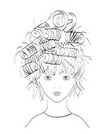girl with rollers on head illustration fashion