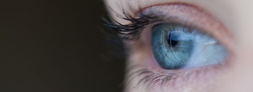blue eye with long eyelashes