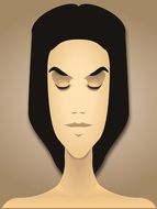 Drawing of beautiful woman face