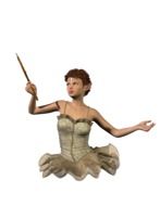 performing woman on the white background