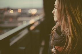 Portrait of woman in profile