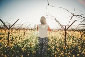 Photo of female is on a meadow
