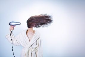 hair drying woman