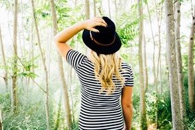 stylish girl with a hat