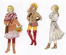 fashion fall clothing woman drawing