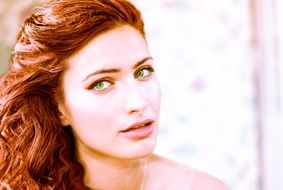 portrait of a girl with green eyes