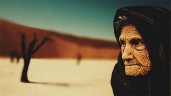 old woman desert