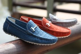 multi-colored men's shoes