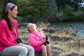 mother and daughter laughing