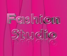 inscription fashion studio on a pink background