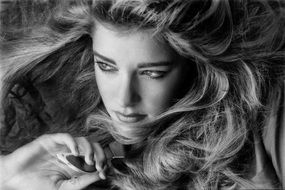 fantastically beautiful model hair portrait