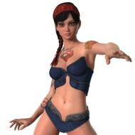 Clipart of the beauty woman with tattoos on her body