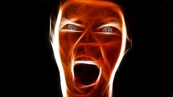 angry bad face drawing