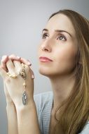 pray religion thinking girl woman portrait