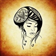 woman as a abstract drawing