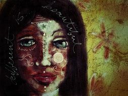 Painting of girl's face