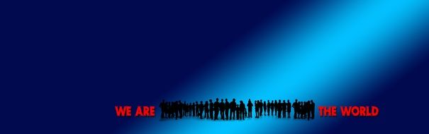 Banner about world population