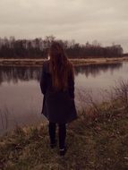 girl by the river On the Sunset