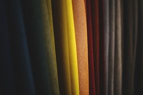 multi-colored factory fabrics as background