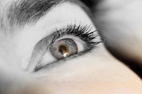 closeup picture of the womans eye
