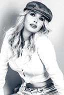 stylish girl in a cap