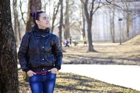 Woman in the park in autumn