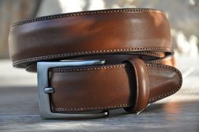 brown leather belt