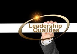 leadership qualities text drawing