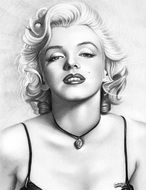 marilyn monroe art draw black and white recording