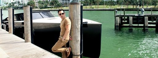 handsome make model posing outdoor